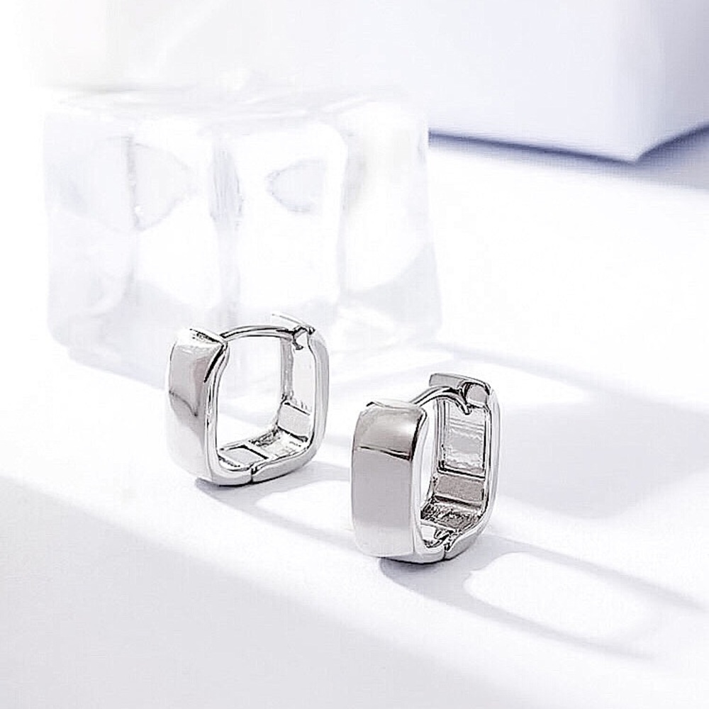 ⚫️𝟮=𝟱𝟬%𝗢𝗙𝗙⚫️ ⚜️[𝟯/$𝟭𝟴]⚜️Small Silver Quad Hoop Earrings NEW - Picture 3 of 7
